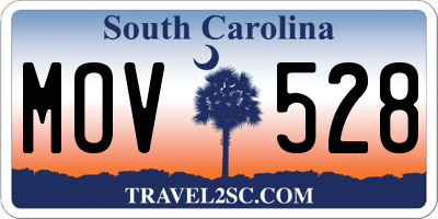 SC license plate MOV528