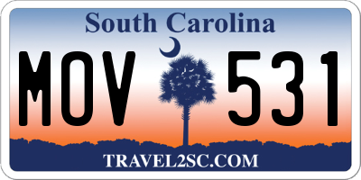 SC license plate MOV531