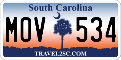 SC license plate MOV534