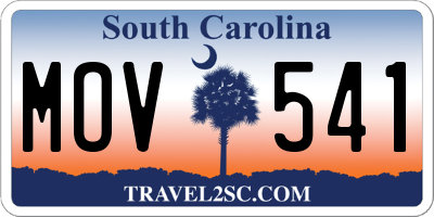 SC license plate MOV541