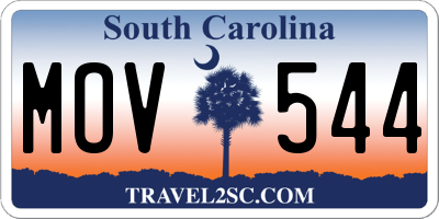 SC license plate MOV544