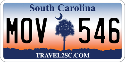 SC license plate MOV546