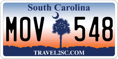 SC license plate MOV548