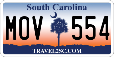 SC license plate MOV554