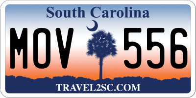 SC license plate MOV556