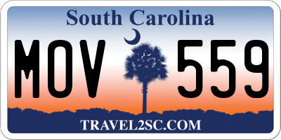 SC license plate MOV559