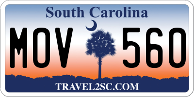 SC license plate MOV560