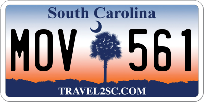 SC license plate MOV561