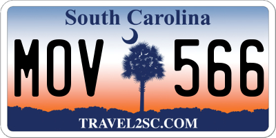 SC license plate MOV566
