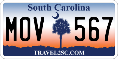 SC license plate MOV567