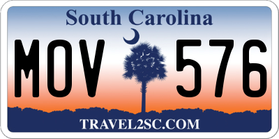 SC license plate MOV576