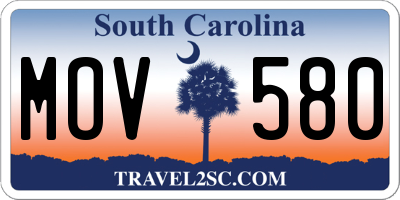 SC license plate MOV580