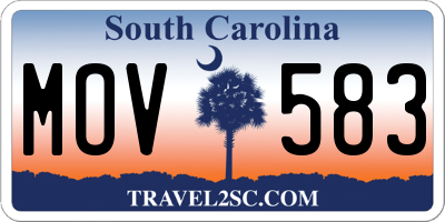 SC license plate MOV583
