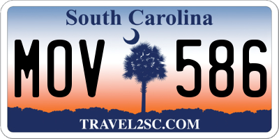 SC license plate MOV586