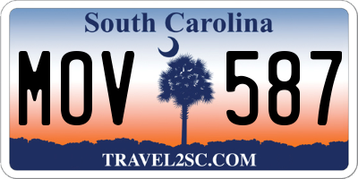 SC license plate MOV587