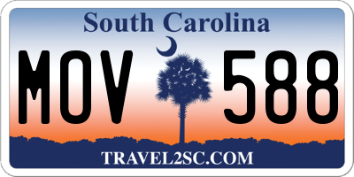 SC license plate MOV588