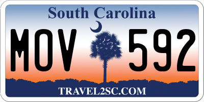 SC license plate MOV592