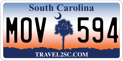 SC license plate MOV594