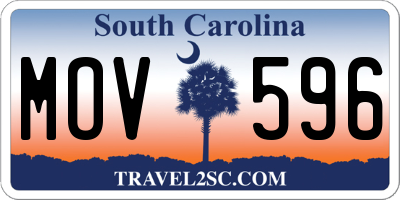 SC license plate MOV596