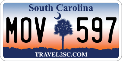SC license plate MOV597
