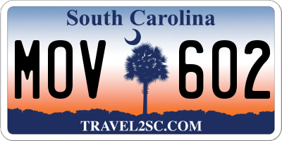 SC license plate MOV602