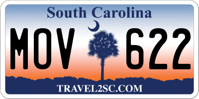 SC license plate MOV622