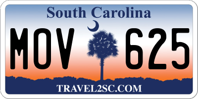 SC license plate MOV625