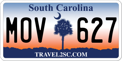 SC license plate MOV627