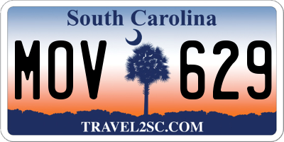 SC license plate MOV629