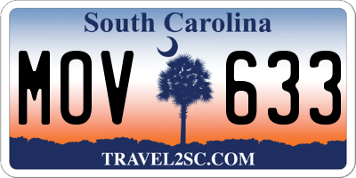 SC license plate MOV633