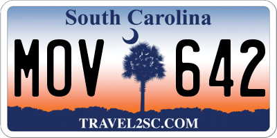 SC license plate MOV642