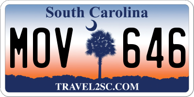 SC license plate MOV646