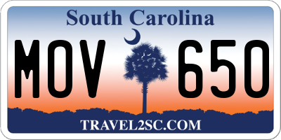 SC license plate MOV650
