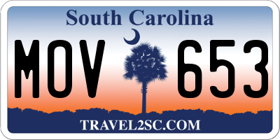 SC license plate MOV653