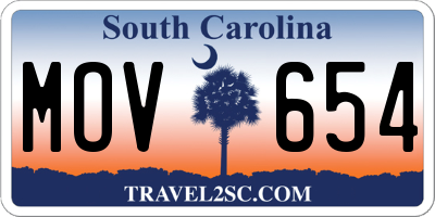 SC license plate MOV654