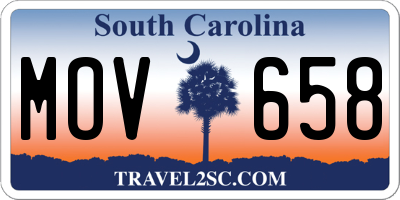 SC license plate MOV658