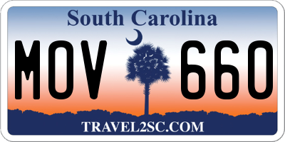 SC license plate MOV660