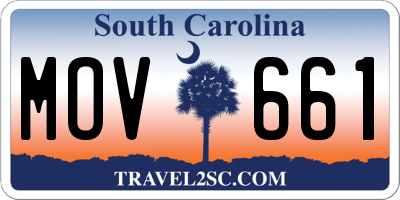 SC license plate MOV661