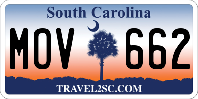 SC license plate MOV662