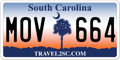 SC license plate MOV664