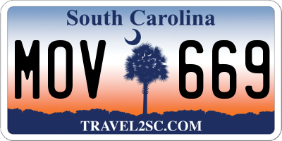 SC license plate MOV669