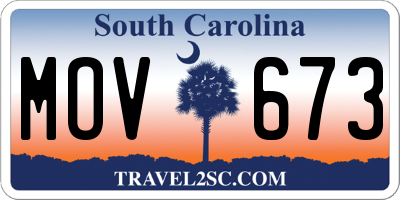 SC license plate MOV673