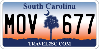 SC license plate MOV677