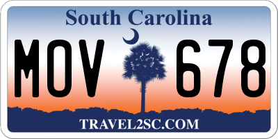 SC license plate MOV678