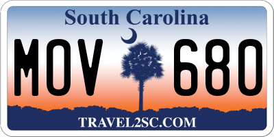 SC license plate MOV680