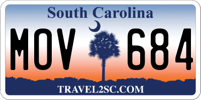 SC license plate MOV684