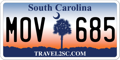 SC license plate MOV685