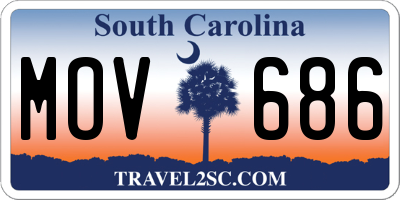 SC license plate MOV686