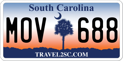 SC license plate MOV688