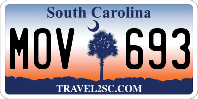 SC license plate MOV693